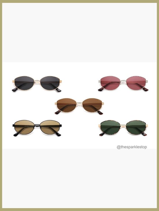 Trendy Oval Round Polarized Sunglasses with Metal Frames